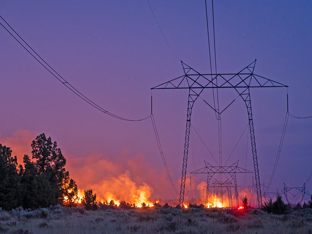 Power lines and wildfire